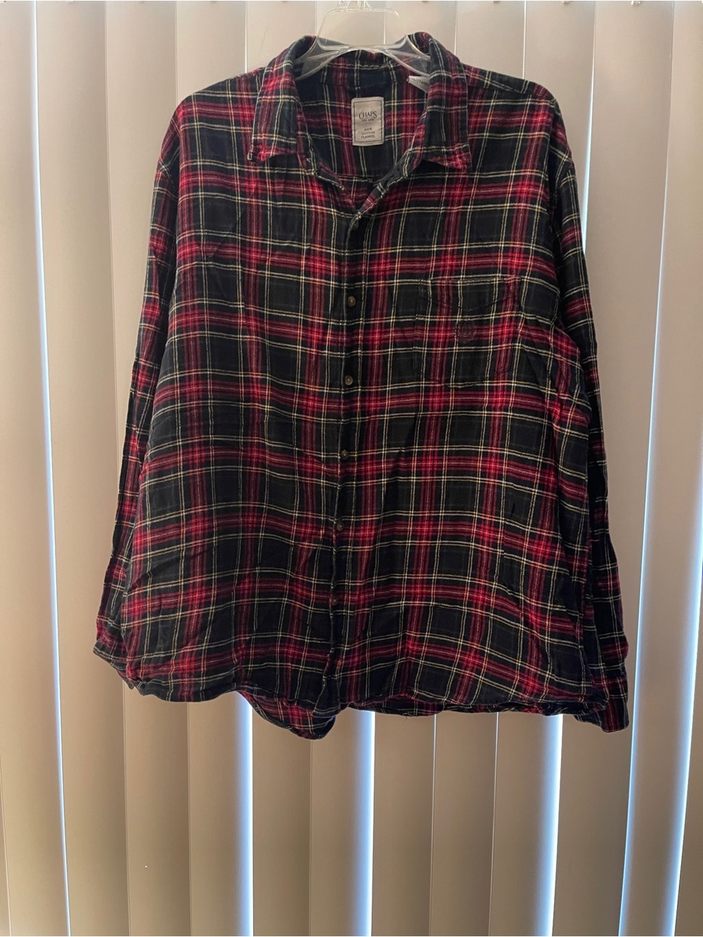 Chaps Plaid Red and Black Button-up Flannel